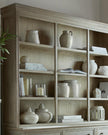 Large wooden dresser top from Hill Interiors' Delphine Collection with three spacious shelves for stylish storage.