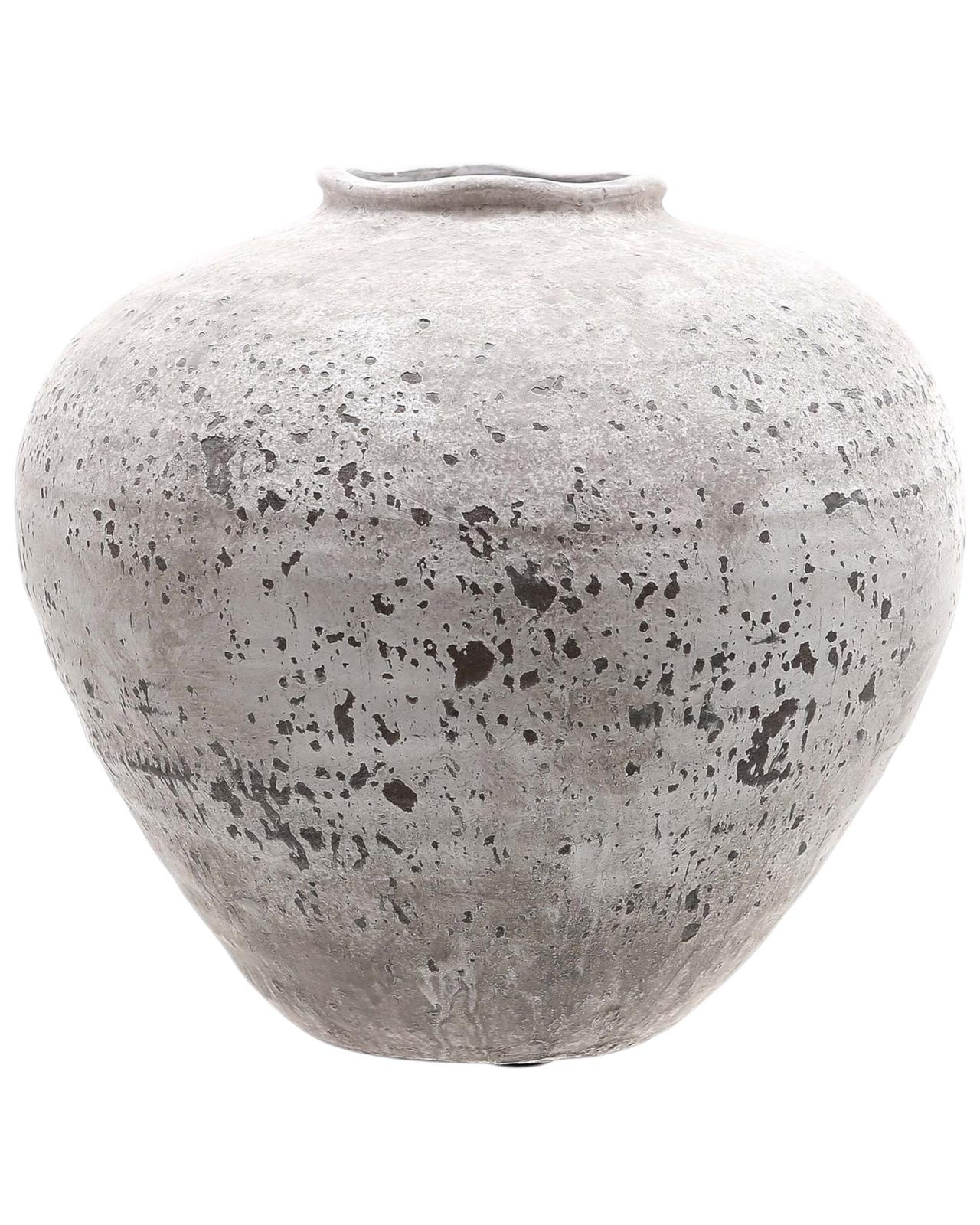 Rustic matte neutral stone vase from Hill Interiors, showcasing a textured, earthy design ideal for rustic or modern decor.