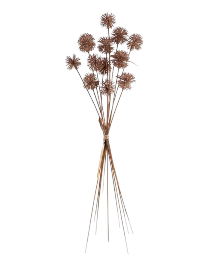 Artificial brown pom pom bunch from Starlight Express, showcasing soft, fluffy faux plant decor for home or office.