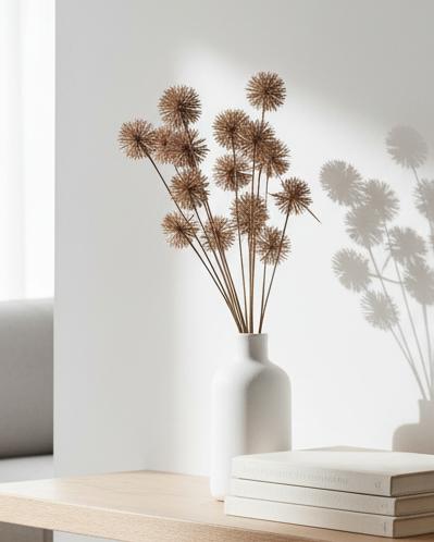 Artificial brown pom pom bunch from Starlight Express, featuring soft, round faux plant decorations for home or craft decor.