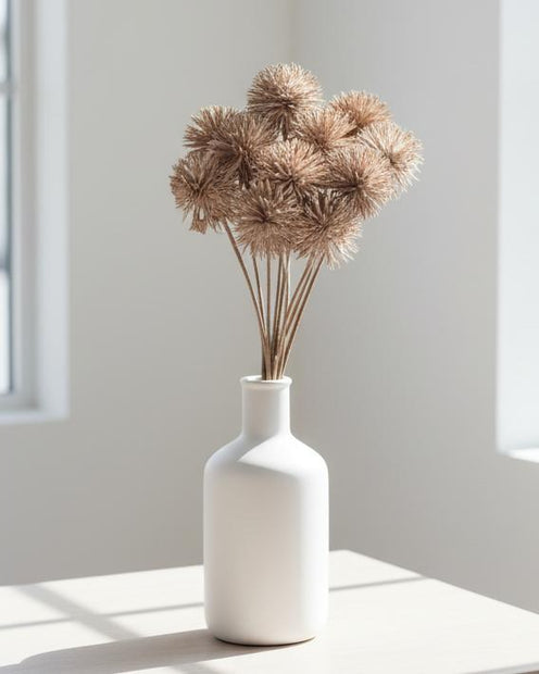 Artificial brown pom pom bunch from Starlight Express, featuring fluffy, decorative faux plant clusters for home decor.