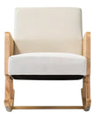 Cream rattan rocking chair from Starlight Express, showcasing a stylish, comfortable furniture piece with curved armrests and a smooth rocking motion.