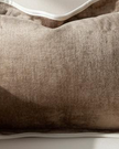 Chloe coffee brown and cream scalloped edge rectangle cushion cover by Ellenvale Trade, soft furnishings decor with elegant design.