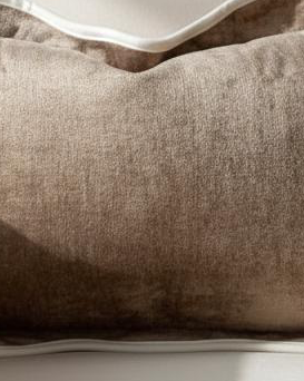 Chloe coffee brown and cream scalloped edge rectangle cushion cover by Ellenvale Trade, soft furnishings decor with elegant design.