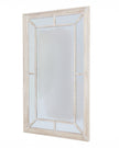 Washed wood framed window mirror by Hill Interiors, featuring a rustic wooden frame and clear reflective glass.
