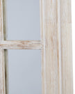 Washed wood framed window mirror from Hill Interiors, featuring a rustic wooden frame and reflective glass surface for home decor.