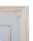 Washed wood framed window mirror from Hill Interiors, featuring a rustic wooden frame and reflective glass surface.