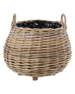 Round rattan Kubu storage baskets with luxury lining, perfect for home decor and organization by Pacific Lifestyle Ltd.