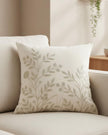 Cream floral embroidered cushion cover from Starlight Express, soft furnishings with intricate floral embroidery design.
