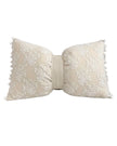 Cream neutral lace bow cushion from Starlight Express, featuring soft furnishings with delicate lace and a decorative bow detail.