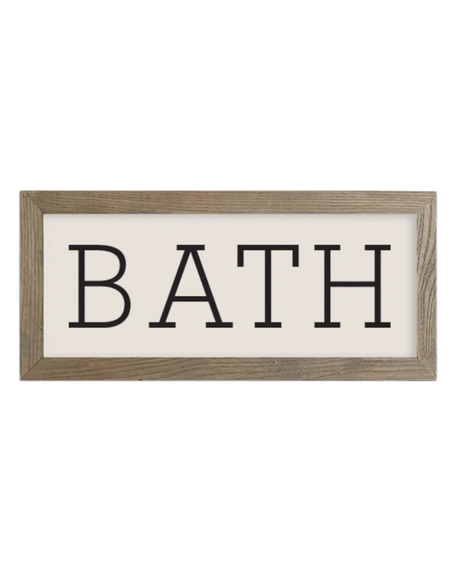 Rustic wooden framed wall art sign reading 