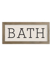Rustic wooden framed wall art sign reading 