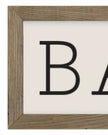 Rustic wooden framed wall art sign reading 
