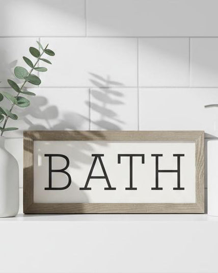 Rustic wooden framed sign with 