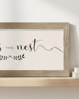 Rustic wooden framed wall art sign with 
