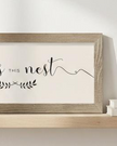 Rustic wooden framed wall art sign with 