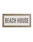 Rustic wooden medium framed beach house wall art sign by Brayden and Brooks, perfect for coastal home decor.