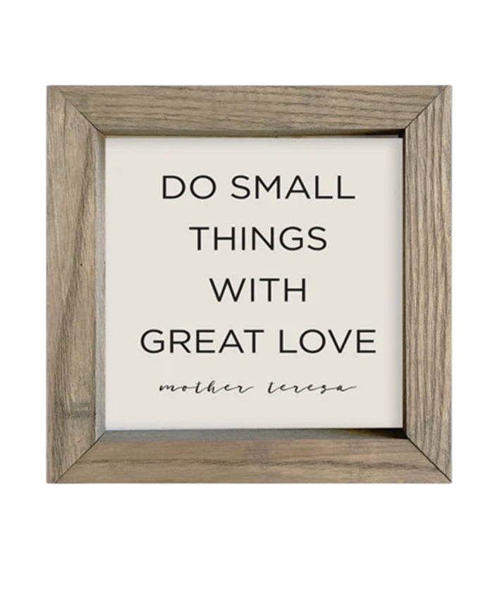 Rustic wooden small framed wall art sign with 