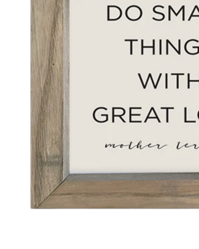 Wooden rustic small framed wall art sign by Brayden and Brooks with the message 