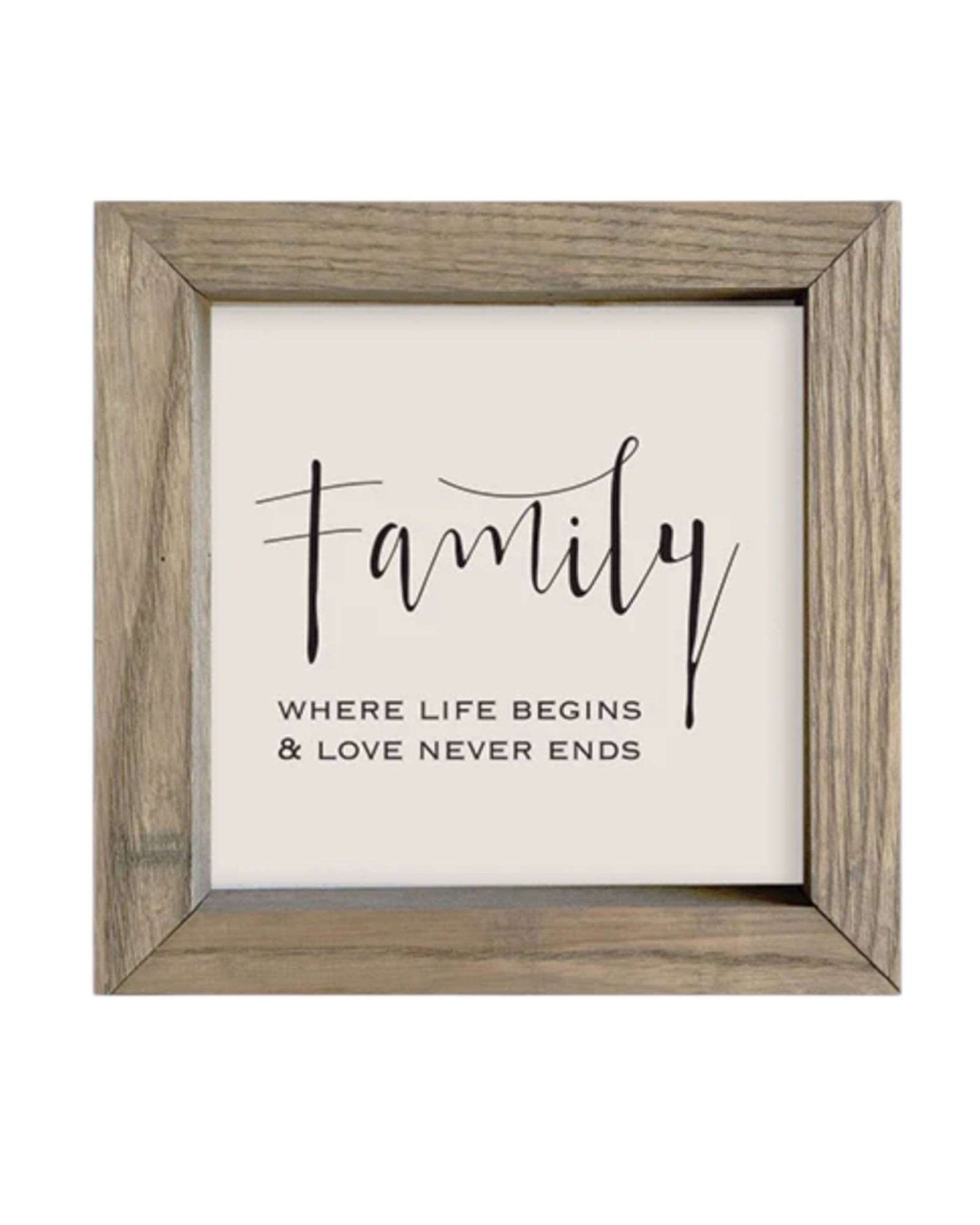 Wooden rustic small framed wall art sign with 