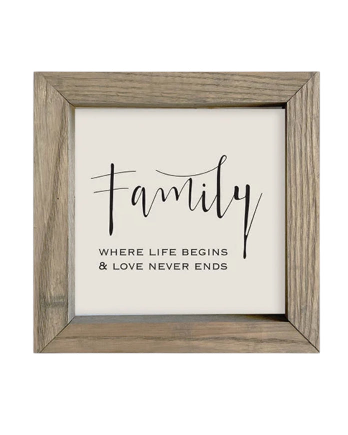 Wooden rustic small framed wall art sign with 