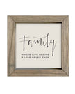 Wooden rustic small framed wall art sign with 