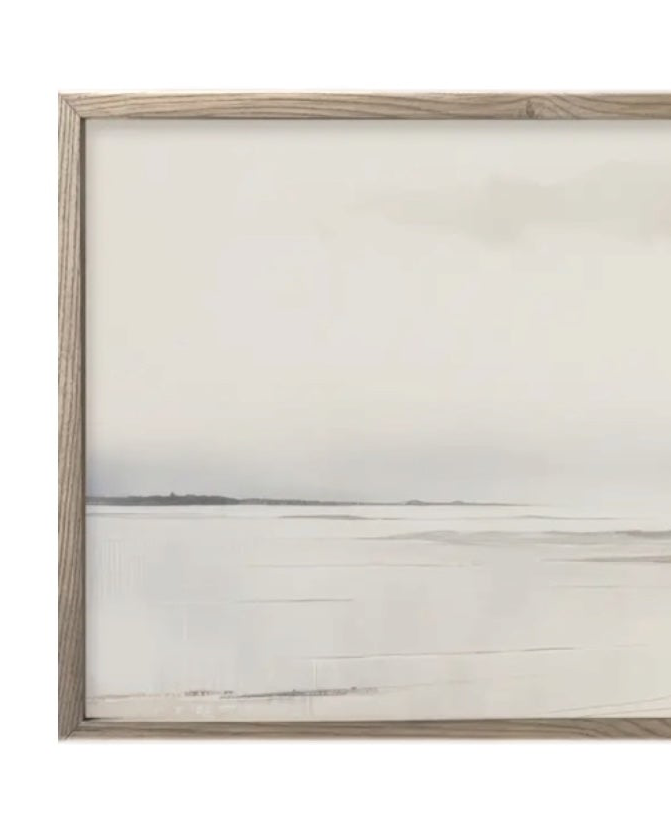 Extra large Brayden and Brooks wood framed wall art print featuring seagrass design, suitable for coastal or modern interior decor.