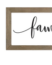 Rustic wooden medium framed family wall art sign by Brayden and Brooks, showcasing natural wood finish and charming family message.