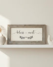 Rustic wooden large framed wall art sign with 