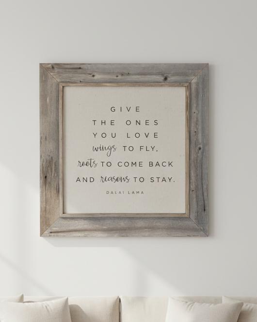 Rustic oak wooden wall art sign by Brayden and Brooks with an extra-large frame and heartfelt message for loved ones.