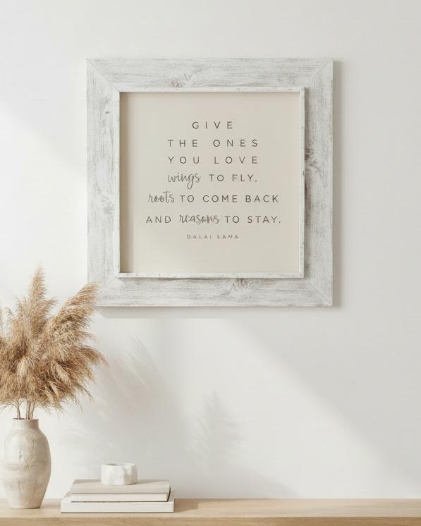 Whitewashed wooden rustic framed wall art by Brayden and Brooks with 