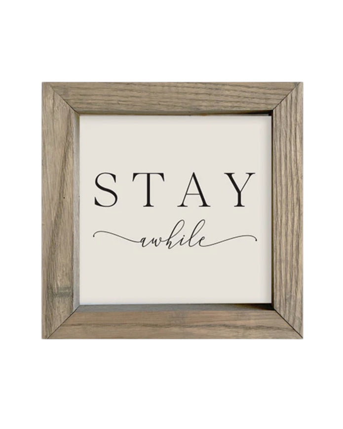 Rustic wooden small framed wall art sign with 