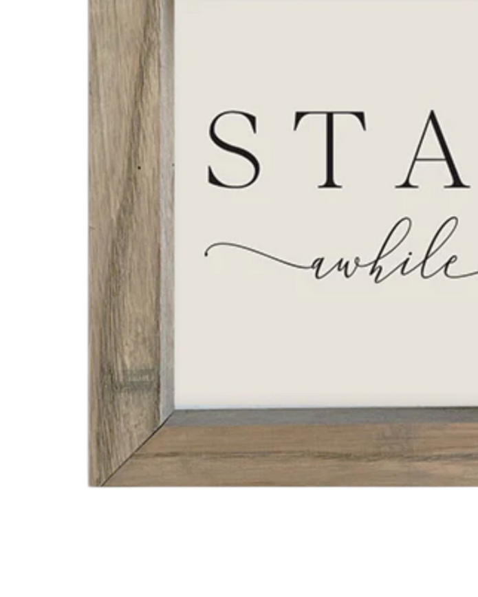 Rustic wooden small framed wall art sign with 