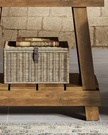 Rustic natural wood-effect side lamp table by Starlight Express, featuring a sturdy wooden surface and classic design for living room decor.