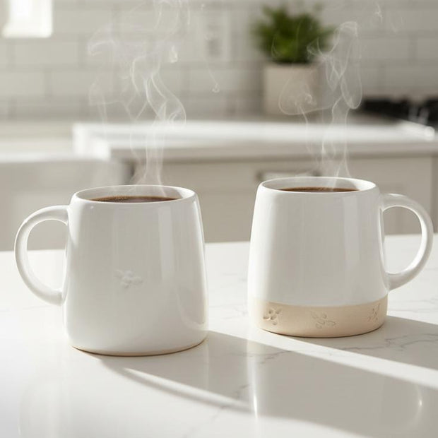 Gallery Direct reactive glaze bee mug for kitchen and dining, featuring a colorful bee design on ceramic mug.