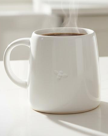 Gallery Direct reactive glaze bee mug for kitchen and dining, featuring a colorful bee design on ceramic.