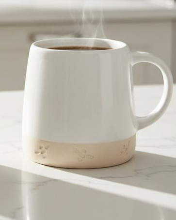 Reactive glaze bee mug from Gallery Direct, ceramic kitchen and dining mug with colorful bee design and glossy finish.