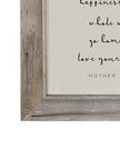 Rustic oak wooden wall art sign by Brayden and Brooks with an engraved message: If You Want to Bring Happiness, large framed decorative piece.