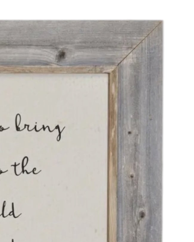 Rustic oak wooden wall art sign by Brayden and Brooks with framed 