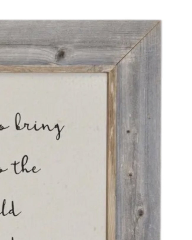 Rustic oak wooden wall art sign by Brayden and Brooks with framed "If You Want to Bring Happiness" message.
