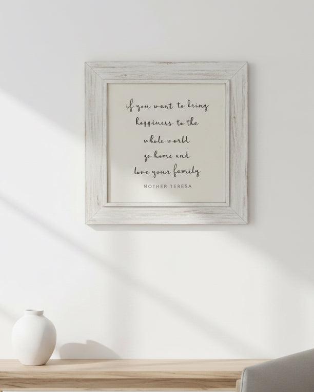 Whitewashed wooden rustic wall art sign by Brayden and Brooks with the message 