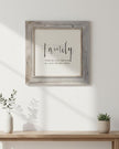 Rustic oak wooden framed wall art sign with 