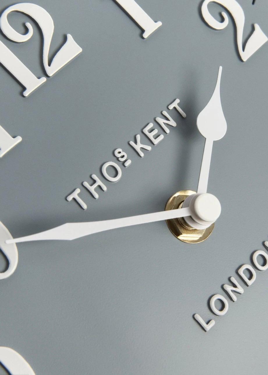 Thomas Kent 6-inch Arabic mantle clock in flax blue with a classic clock face and elegant design, perfect for mantel decor.