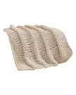 Cream chenille chunky knit blanket throw by Starlight Express, showcasing soft, cozy texture and plush knit design.