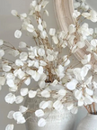 Artificial white lantern stem plant by Lulu Loves Home, featuring lush green foliage and elegant white lantern flowers.