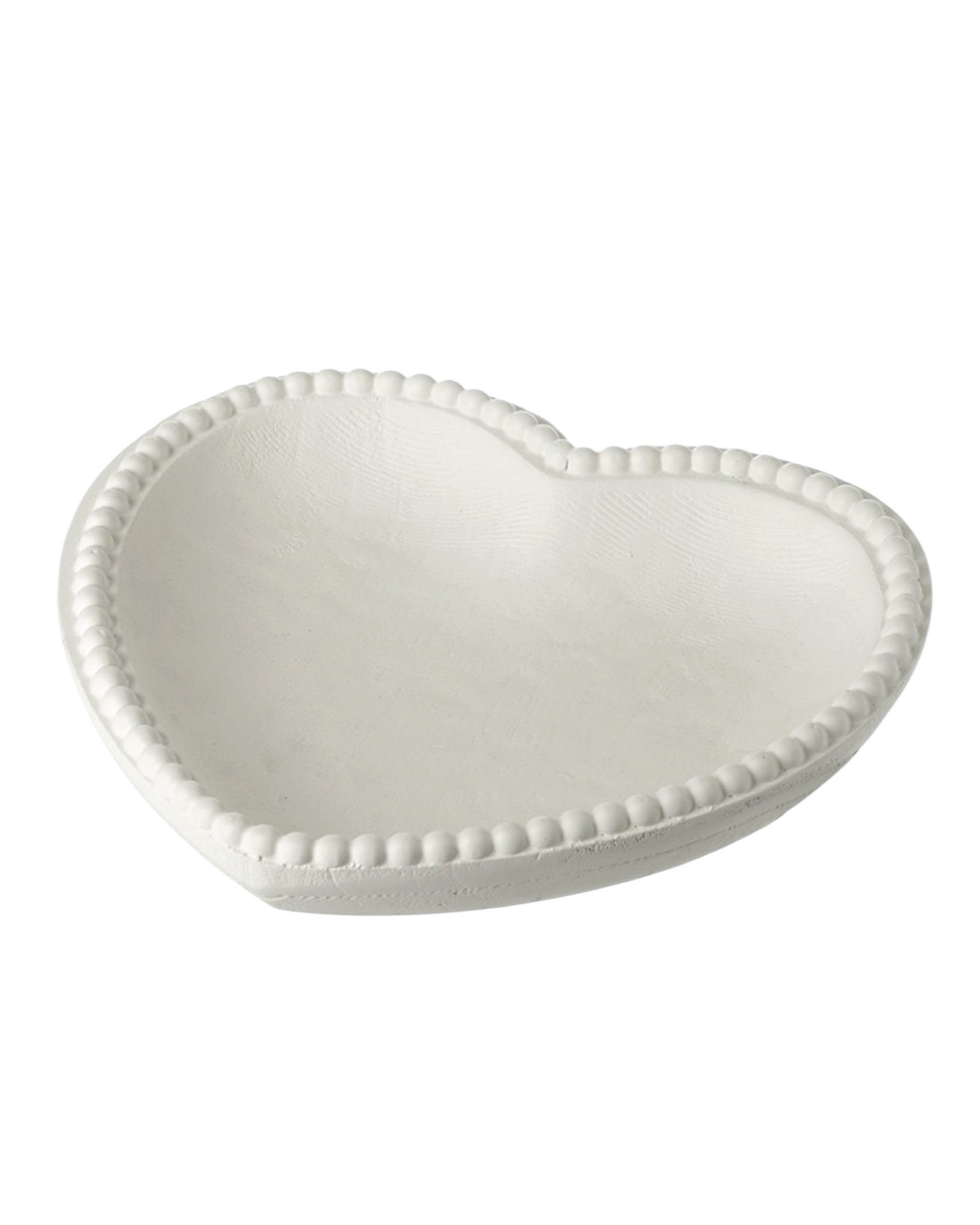 White wooden heart-shaped bobble bowl with smooth finish, designed by Heaven Sends, perfect for decorative or functional use.