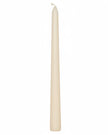 Cream taper dinner candle by Lulu Loves Home, showcasing a tall, elegant candle with a smooth cream finish on a neutral background.