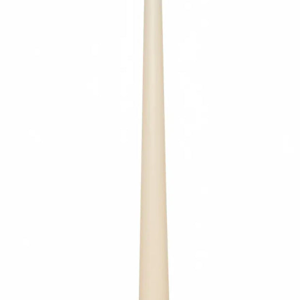 Cream taper dinner candle by Lulu Loves Home, showcasing a tall, elegant candle with a smooth cream finish on a neutral background.
