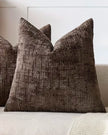Dark brown chenille rectangle cushion cover from Starlight Express, showcasing soft, textured fabric and neat seam details.