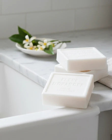 Rustic Fleur d’Oranger soap block by Terrace & Garden Ltd, a natural home fragrance with a textured, earthy appearance.
